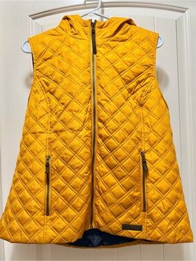 Bass&Co Quilted Mustard Yellow Hooded Vest